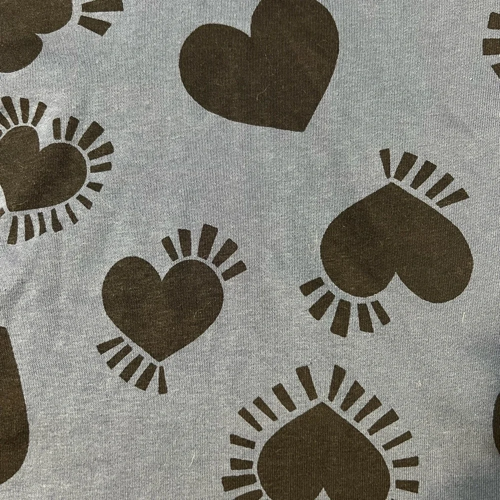 Old Navy Blue Hoodie dress with Black hearts girls large